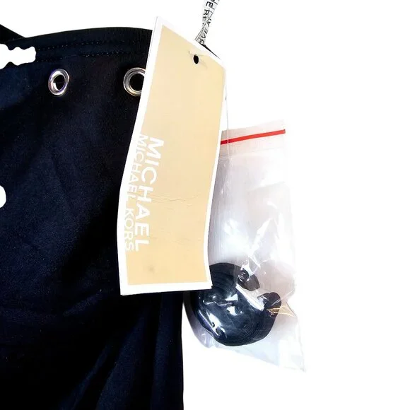 Michael Michael Kors Black Cruise 2020 One Shoulder Side Out Rivets, Sz 12, NWT - Picture 10 of 12